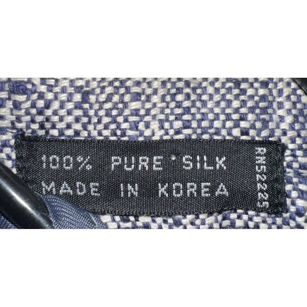 Vintage Ashford and Reede 100% Pure Silk Tweed Sport Coat Blazer Navy&White 44R - Picture 2 of 9